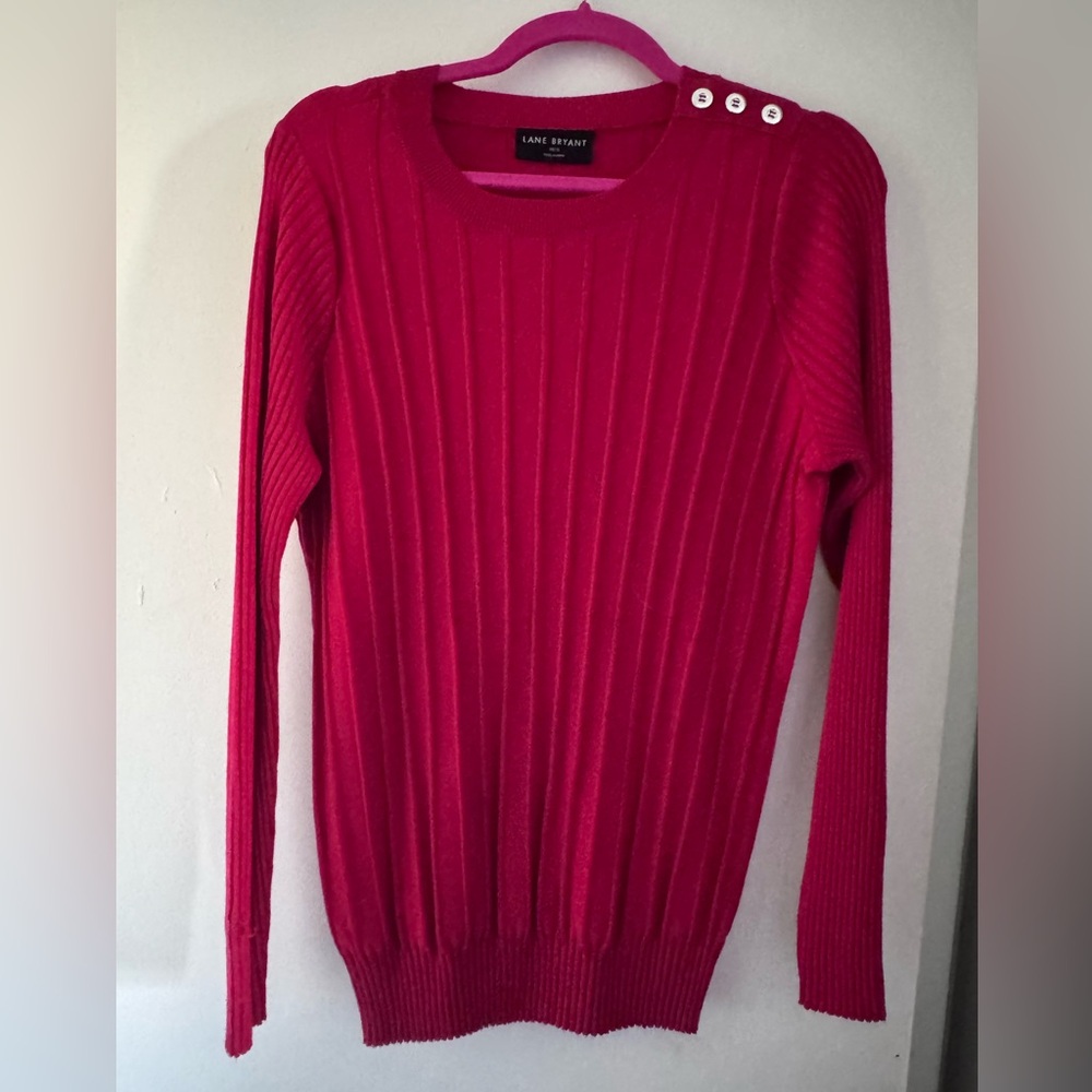 Lane Bryant Bold Red Knit Top